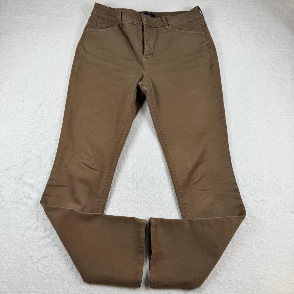 NYDJ Leggings Womens Size 10 Brown Denim Mid Rise Stretch Jegging Made In USA